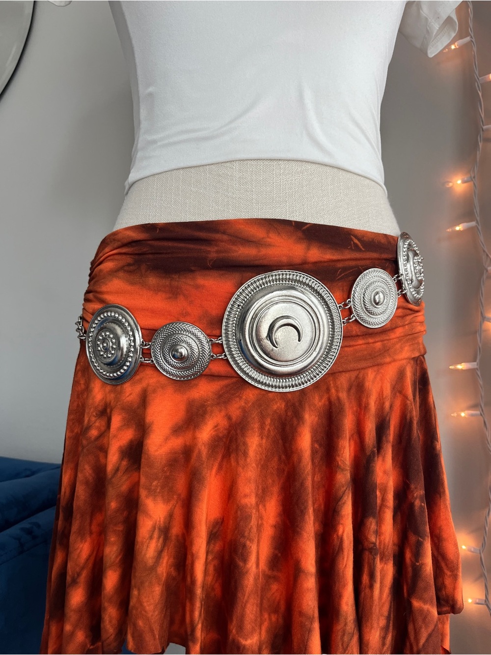 free people bohemian armor chain belt silver one size